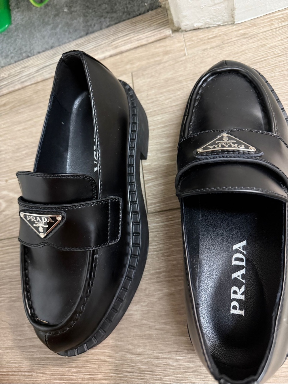 Prada Women’s Black Leather Loafers